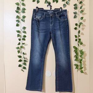 Love Indigo Dark Blue Boot Cut Jeans